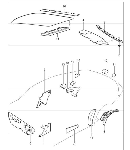 Diagram 807-15 Porsche 991 (911) MK1 2012-2016 Karosserie
