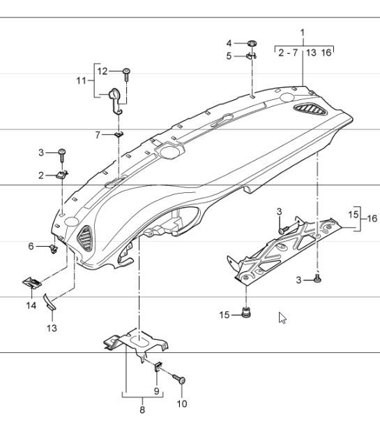 Diagram 809-00 Porsche 997 (911) MK1 2005-2008 Karosserie