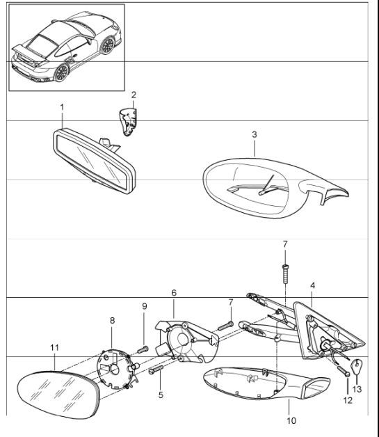 Diagram 809-10 Porsche 996 C4 3.6L 09/01-2005  车身