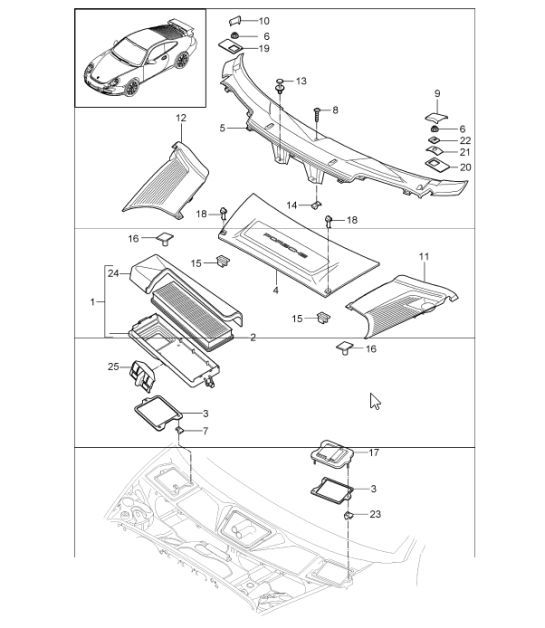 Diagram 813-20 Porsche Macan Benzine 2.0L V4 237 pk Carrosserie