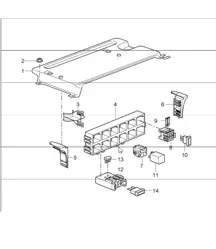 central electrical system, rear end 997 GT3 2007-11