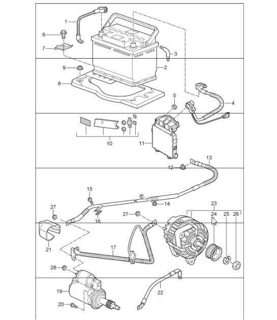 Diagram 902-05 Porsche 911 Turbo 3.3L 1978-1989 Elektrische apparatuur