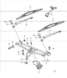 windscreen wiper system and rain sensor 997 GT3 2007-11