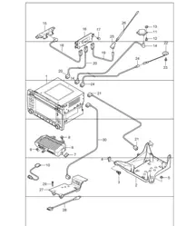 控制部分、导航系统、收音机、增压器、多媒体接口 997 GT3 2010 年及以后
