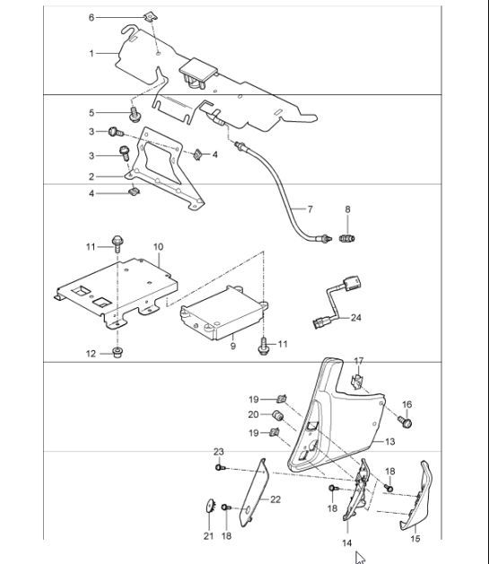 Diagram 911-10 Porsche Cayman 2.7L 987C 2006-08 Materiale elettrico