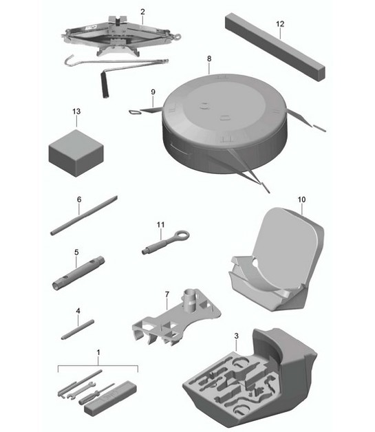 Diagram 001-000 Porsche Cayman T 718 2.0L PDK (300 PS) Zubehör und andere 