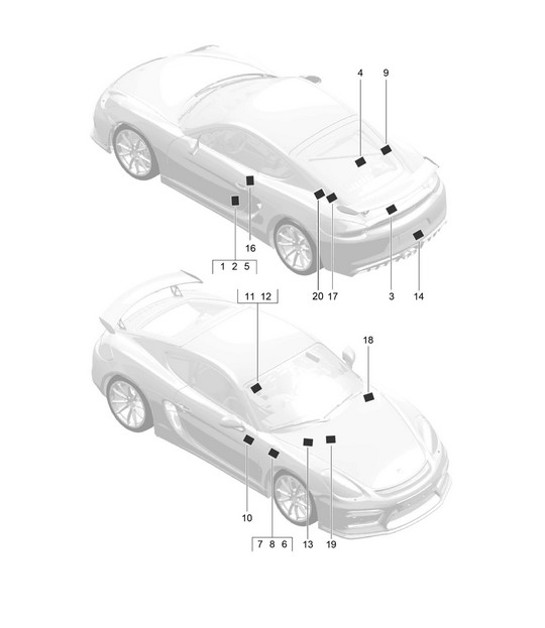 Diagram 001-005 Porsche Cayenne S/GTS 4.8L 2007>> Accessori e altri 