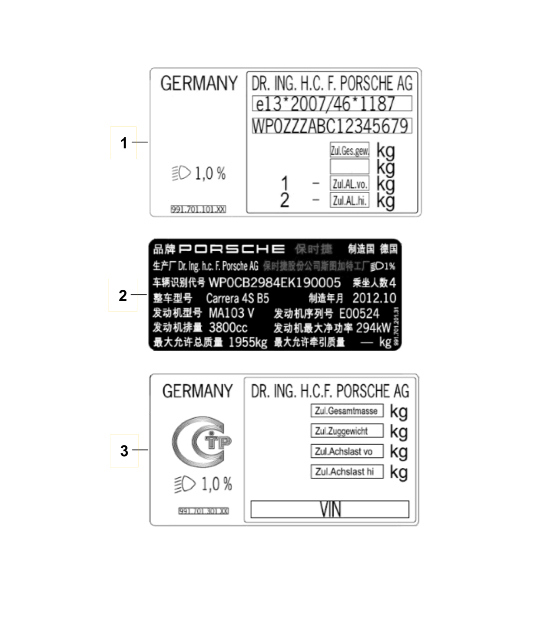 Diagram 003-020 Porsche 991 (911) MK2 2016-2019 Accessories & others 