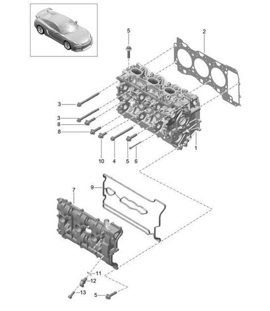 Diagram 103-000 Porsche 996 C2 3.4L 1997-08/01 Engine