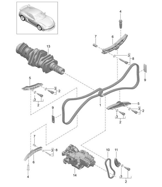 Diagram 103-015 Porsche Cayenne V6 3.0L Diesel 245 CV Motore