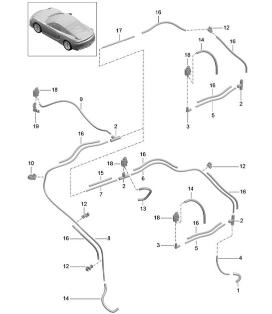 Diagram 107-015 Porsche Cayman S 3.4L 987C 2005-2008 Motor