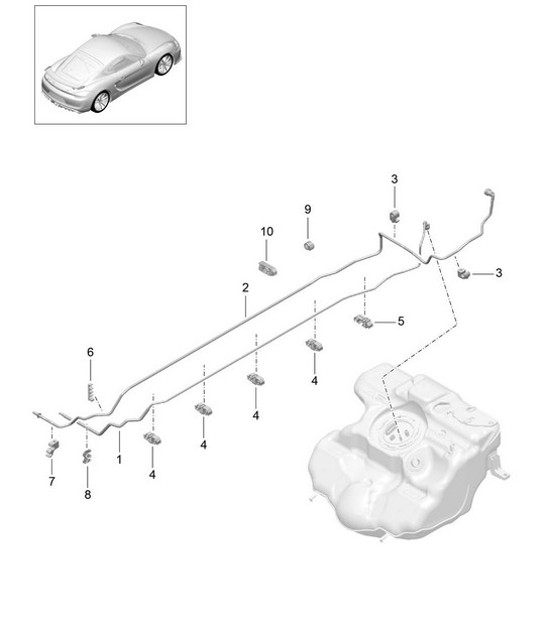 Diagram 201-005 Porsche 991 (911) MK2 2016-2019 Fuel System, Exhaust System