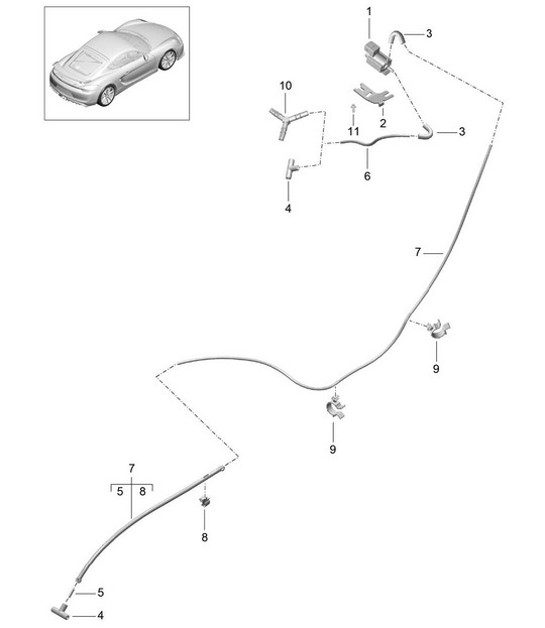 Diagram 202-015 Porsche 997 (911) MK1 2005-2008 Fuel System, Exhaust System