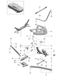 Rear axle / Side part / Carrier / Guide 981C Cayman GT4 2016