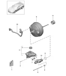 Maître-cylindre de frein / servofrein 981C Cayman GT4 2016