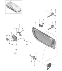 Türschale / Einbauteile / Türschloss 981C Cayman GT4 2016