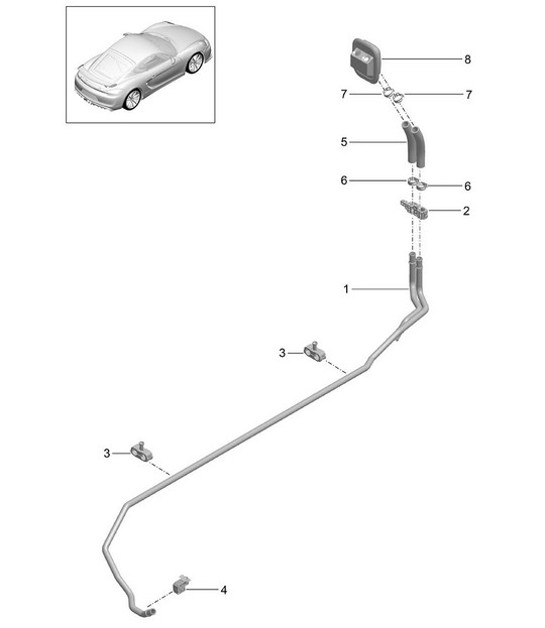 Heater / Feed line / Return line 981C Cayman GT4 2016