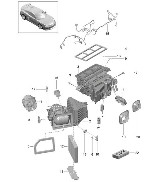 Air conditioner and Individual parts 981C Cayman GT4 2016
