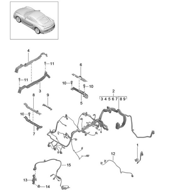 Diagram 902-020 Porsche Cayenne 9PA (955) 2003-2006 Electrical equipment