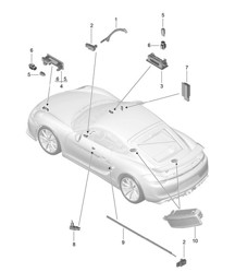 Innenbeleuchtung / Türwarnleuchte / Fußraumleuchte / Gepäckraumleuchte / Handschuhfachleuchte / Licht / Außenspiegel 981C Cayman GT4 2016