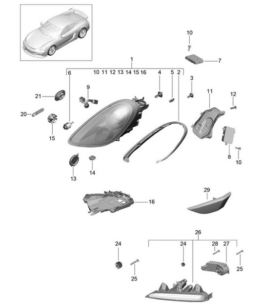 Diagram 905-002 Porsche Cayenne S E-Hybrid V6 3.0L 519CV 