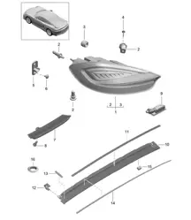 Luce posteriore / Luce targa / Luce stop supplementare / Luce retronebbia 981C Cayman GT4 2016