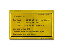 Data plate for tyre pressure 91100651206