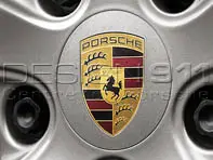Copricerchi con stemma colorato per Porsche 718 Boxster / Cayman (Set di 4) - 00004460728, 00004460521