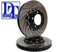 Brake Disc Two-Piece Floating Front CROSS DRILLED for Porsche *DesignTek - 9963514099H, 99735140990, 99735141090, 3604309610, 9963514109H