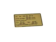 Etiqueta de presión de los neumáticos. Porsche 928S (modelos estadounidenses). - 92800650902 - PAKRU