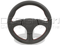 Sports steering wheel without airbag Black with Red Stitching. Porsche 928 - 000043163158YR