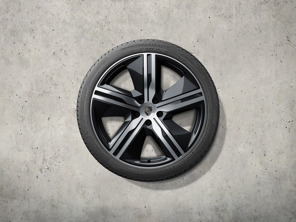 22 英寸 Macan 独家设计冬季车轮和轮胎套件，高光黑色。保时捷 Macan-e - 95C044600N