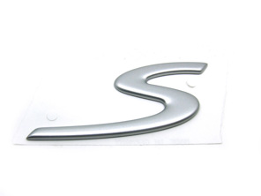 S - Badge, Matt Silver. Porsche 997 C2S / C4S - 99755924300, 997.559.243.00