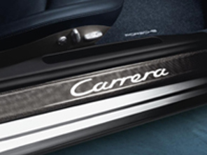 Side Sills Trims in Carbon with Logo. Porsche 997 MKI / 997 MKII - 99755198010, 99755198002, 99755198011, 99755198003, 99755198004, 99755198021, 99755198005, 99755198006, 99755198007, 99755198017, 99755198018, 99755198019