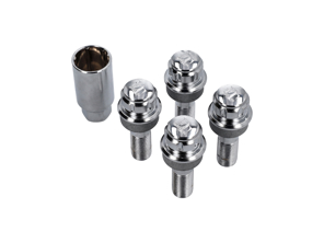 锁定车轮螺栓套件（标准尺寸）镀铬，适用于保时捷 - 99736198009, PAF009593, 99136105700, WHT006980C, WHT006980A, 9A700698000