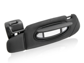 Zonneklep, Leder, Links, in Zwart. Porsche 996 C2/C4 - 99673198003A11, 99673198003