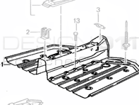 La section de plancher couvre l'avant. Porsche 964 / 993 - 99350150100GRV