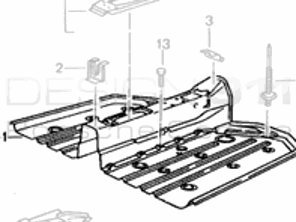 Floor Section Covers Front. Porsche 964 / 993 - 99350150100GRV