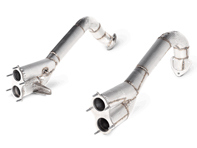 Akrapovic Link pipe set (Titanium) for Porsche 718 Cayman GT4 / Spyder - OPF/GPF 02/2020>> - 982254351B, 982254351AB, 982254351N, 982254350B, 982254350AB