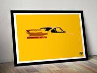 Affiche Porsche 911 993 GT2 RS dans un cadre noir
