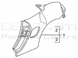Pannello posteriore 1/4. Porsche 986 Boxster - 98650396100GRV, 98650396200GRV
