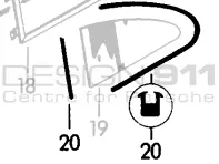Sello de ventana trasera 1/4. Porsche 356 COUPÉ - 90154293123, 90154293223 - 356099, 1686100100