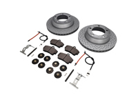 HINTERE Bremsbeläge und Bremsscheibenpaket. Porsche 997 C2 Zimmermann - 99635240104, 98635293911, 99661236501, 99635208600, 99635208602, 99635295901