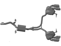Impianto di scarico sportivo, con terminali di scarico Silver. Porsche 95B.2 Macan S - 95B044211, 95B044211A