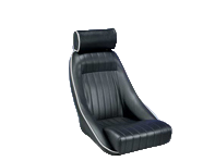 Sedile classico Corbeau. In pelle nera. Porsche 911/964/968/944 - 120804/LTR, 120804/LTR/W