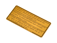 Sticker for Engine Oil Level. Porsche 964 / 993 - 96400611100 - 1601502600