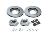 Front brake caliper, disc and brake pad kit. Porsche 911 / 911 SC - 477405083A, 477405083D, 91135104120, 91135195006, 91135194901, 91135195001, 91135195002, 91135195008, 91135195011, 90135199700, 91135193800, 91135194401, 91135194405, 91135195000, 92335190100, 94435195006, 91135142502, 91135142602