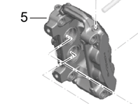 Brake caliper, FRONT. Porsche 718 (982) Boxster / Cayman (I450) - 99135142634, 99135142534, 99135142633, 99135142533