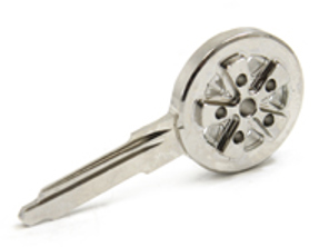 Blank key shank in silver Fuchs Retro Porsche 911 1965-89 / 964/ 993 - 91153890300, 91453190310, 94453804101