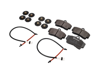 FRONT Brake pads, sensors and shims kit. Porsche 928 GTS 1992-95 Brembo - 92835194903, 92861236601, 96535109600, 96435109601, 99335194904, 99335194900